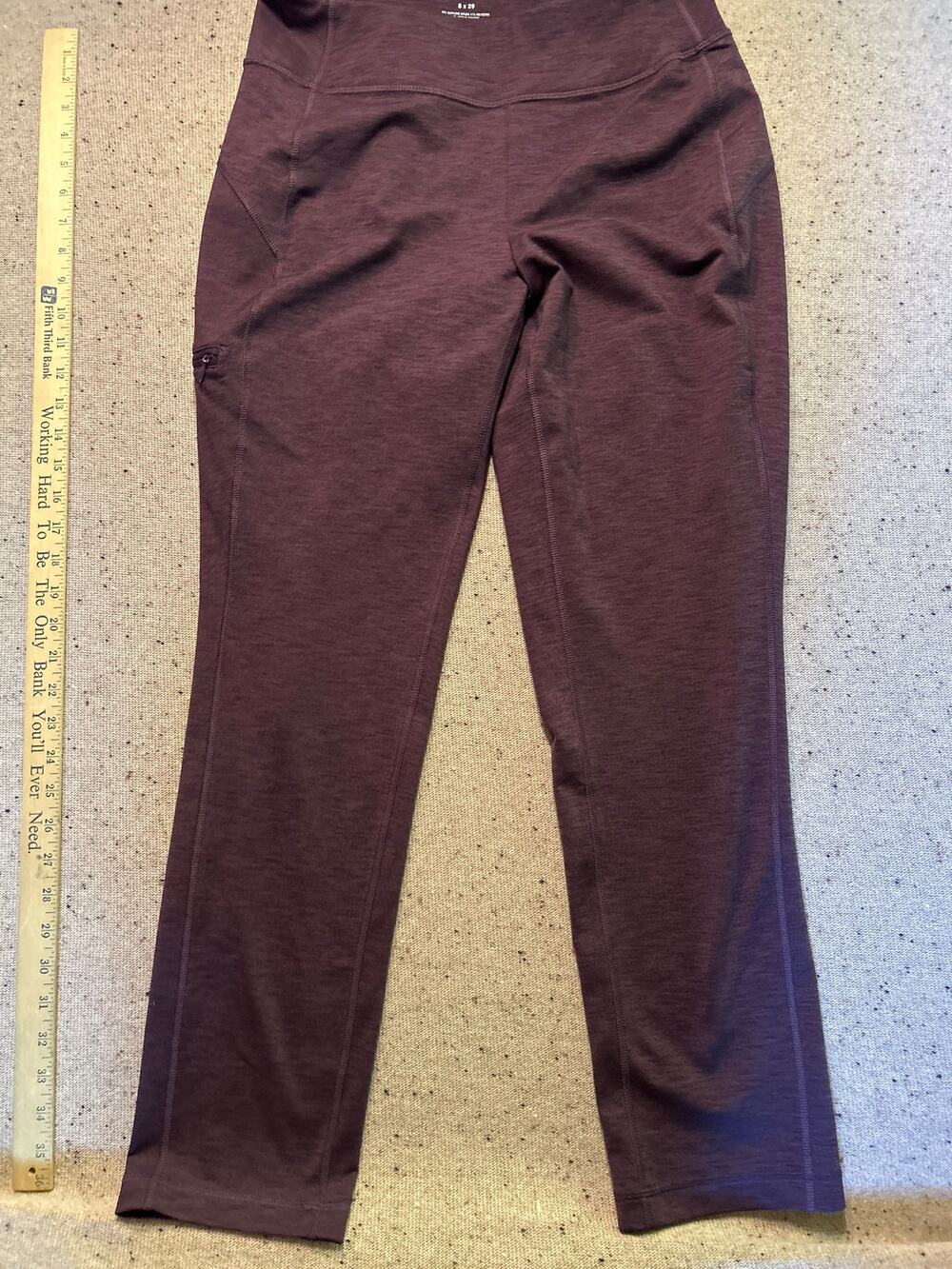 Duluth Trading Noga Leggings Womens S x 29 Burgundy Heather Yoga Stretch Pants